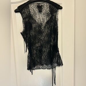 BCBGMaxAzria Black Lace Top, size S